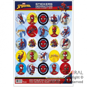 SPIDERMAN STICKERS AUTOADHESIVOS x 24 UNIDADES